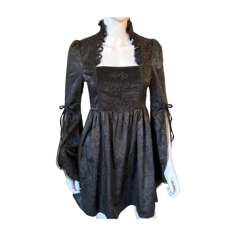 Killstar Velvet Gothic Halter Corset Skater Dress - Picture 7 of 12